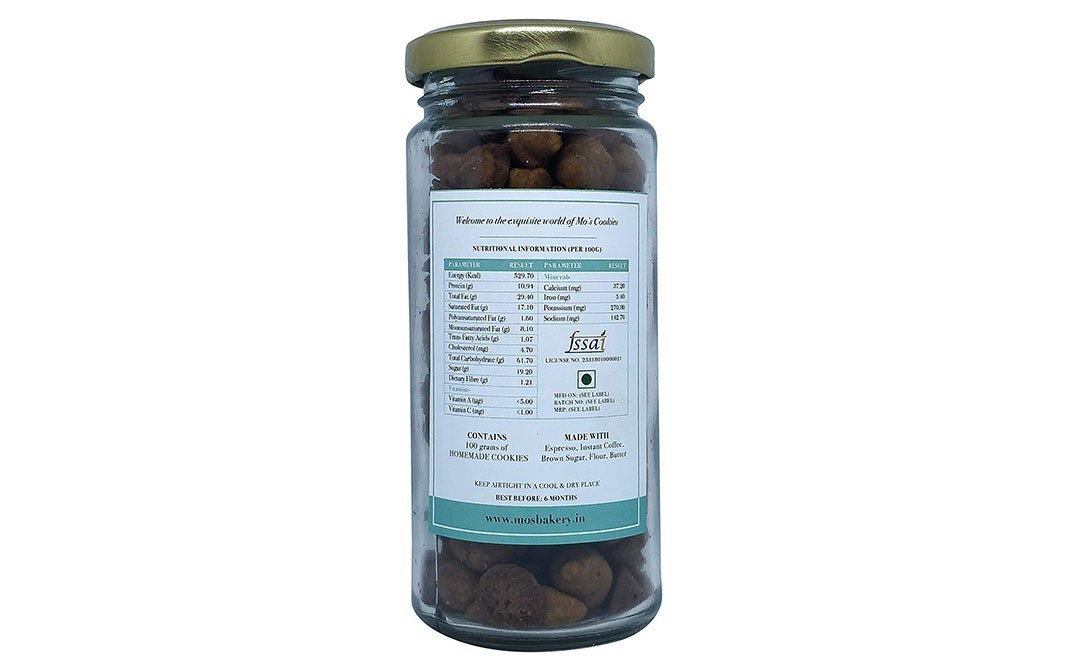 Mo's Coffee Cookies    Glass Jar  100 grams